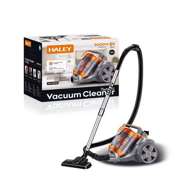 Aspirator portabil fără sac HALEY, 3000W, recipient colectare 4L, design compact, portocaliu/gri