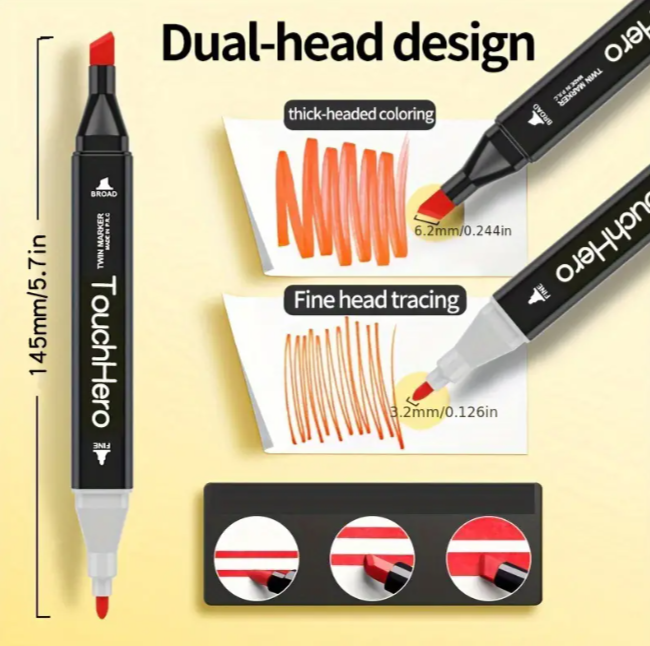 Set 80 de Marker, cu 2 capete diferite