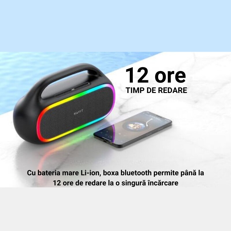 Boxa Portabila, 12H, WaterProof, Havit
