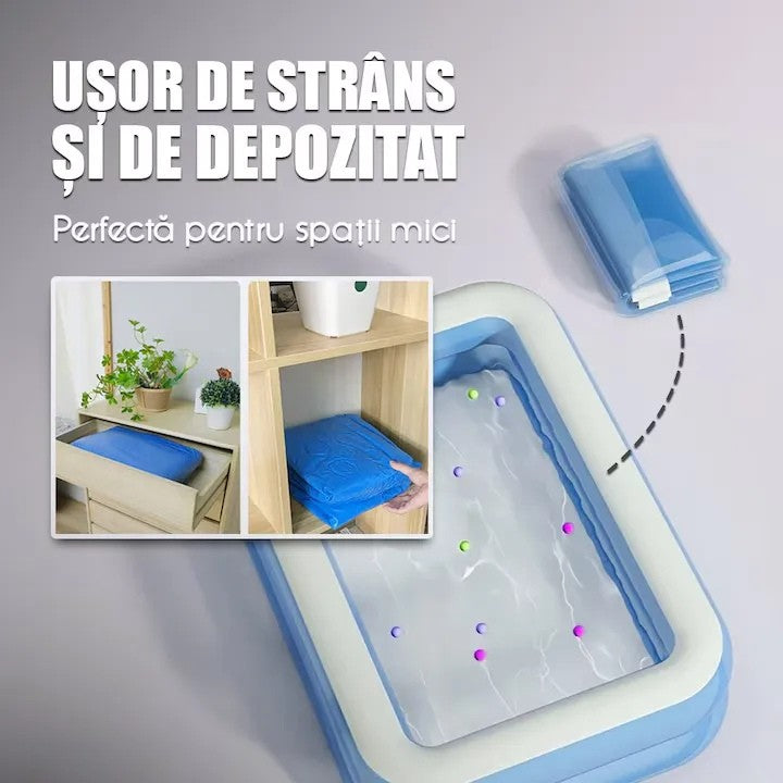 Piscină gonflabilă 200 x 150 cm, pentru copii, multi-utilizare, interior/exterior, ușor de umflat și depozitat