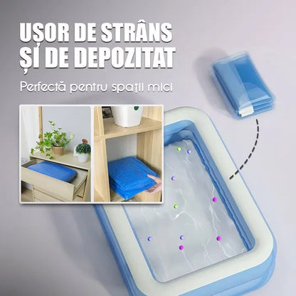 Piscină gonflabilă 200 x 150 cm, pentru copii, multi-utilizare, interior/exterior, ușor de umflat și depozitat