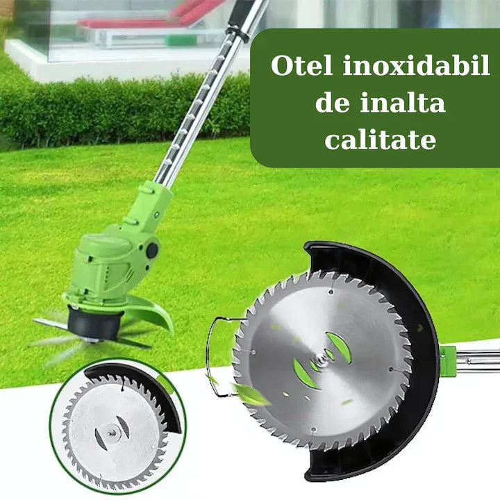 Motocoasă electrică 48V, 2 acumulatori 4000mAh, 18000 RPM, lame și disc incluse