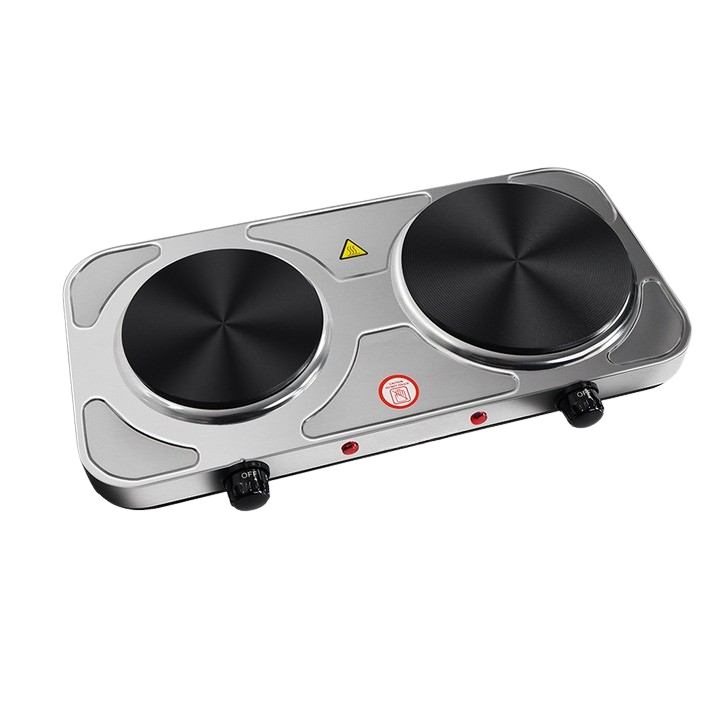 Plită electrică portabilă HALEY, 2500W, 2 arzătoare, temperatură reglabilă, inox