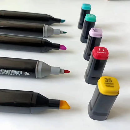 Set 80 de Marker, cu 2 capete diferite