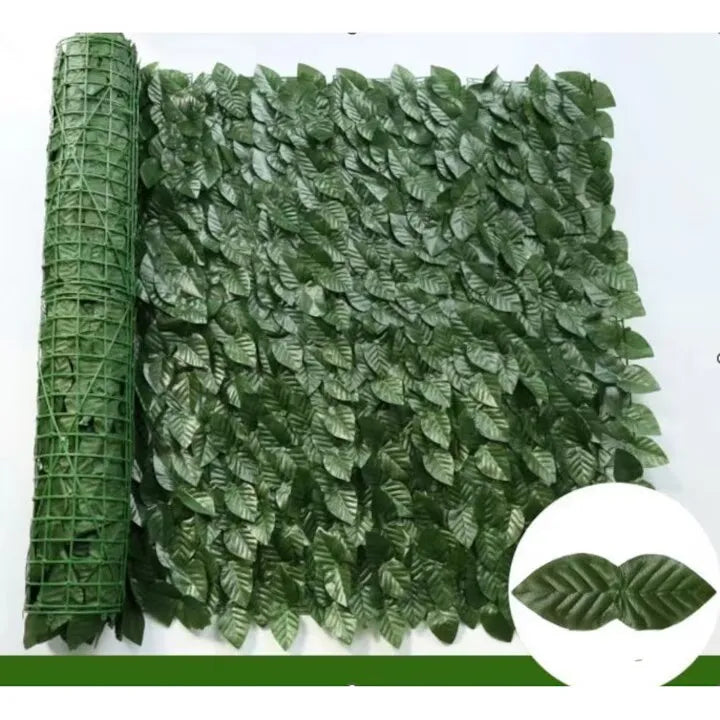Gard viu artificial 3 x 1 m, panou cu frunze decorative, rezistent UV, pentru interior și exterior
