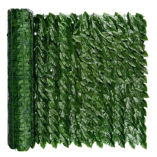 Gard viu artificial 3 x 1 m, panou cu frunze decorative, rezistent UV, pentru interior și exterior