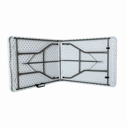 Masă pliantă dreptunghiulară, blat polietilenă, cadru din oțel, mâner transport, 180 x 72 x 70 cm, max. 100 kg
