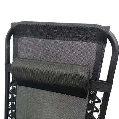 Șezlong pliabil pentru grădină, cadru metalic, tetieră, măsuță laterală, suport picioare, max. 120 kg