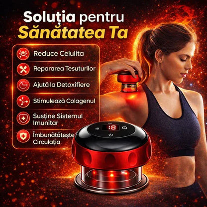 Aparat de masaj vacuum, cu ventuză electrică, intensitate reglabilă, oprire automată și încărcare Type-C