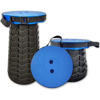 Scaun rotund telescopic portabil, retractabil și reglabil, până la 45,5 cm, pentru camping, pescuit și outdoor