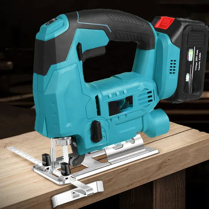 Fierăstrău pendular fără fir, 2 acumulatori 48V, variator turație 3200 rpm, 2 pânze incluse, valiză transport