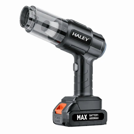 Aspirator auto portabil HALEY, fără fir, acumulator 6000mAh, design ergonomic și 6 capete incluse