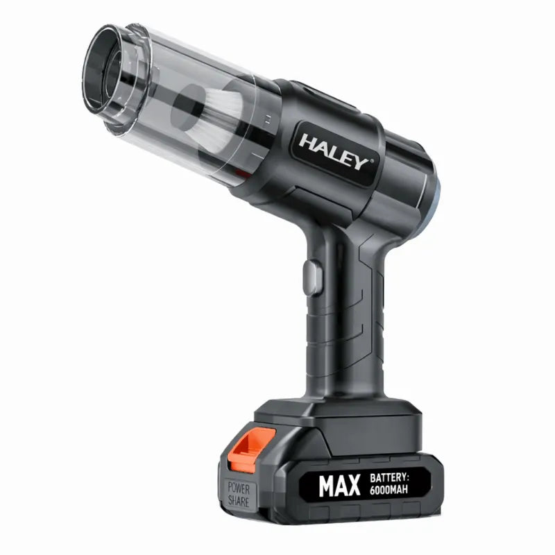 Aspirator auto portabil HALEY, fără fir, acumulator 6000mAh, design ergonomic și 6 capete incluse