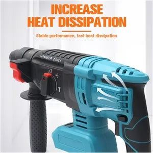 Bormașină cu percuție fără fir Brushless, 1850W, 2 acumulatori 18V, SDS Plus, 4 moduri de lucru