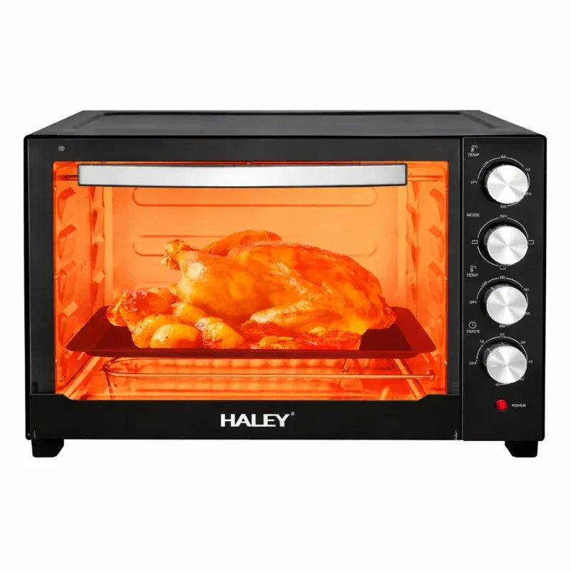 Cuptor electric HALEY 60L, 2200W, termostat 80–250°C, timer 60 minute, tavă pizza și accesorii incluse