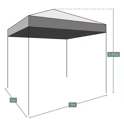 Cort pavilion pliabil 3 x 3 m, prelată impermeabilă, structură metalică, montaj rapid, pentru curte și evenimente