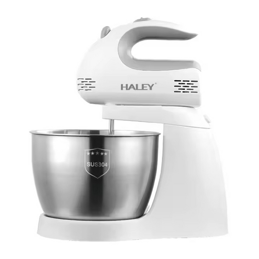 Mixer cu bol HALEY, 3L, 500W, 5 trepte de viteză, bol din inox, detașare rapidă, alb