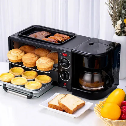 Cuptor electric 3 în 1, 2000W, cu cafetieră, grill, timer integrat și capacitate 9L