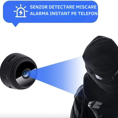 Mini cameră wireless, Full HD 1080p, Wi-Fi, senzor mișcare, night vision și prindere magnetică