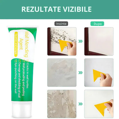Kit de reparație pentru pereți, pastă autoadezivă 300 ml, uscare rapidă, rezistentă la apă și murdărie, pentru găuri, fisuri și zgârieturi