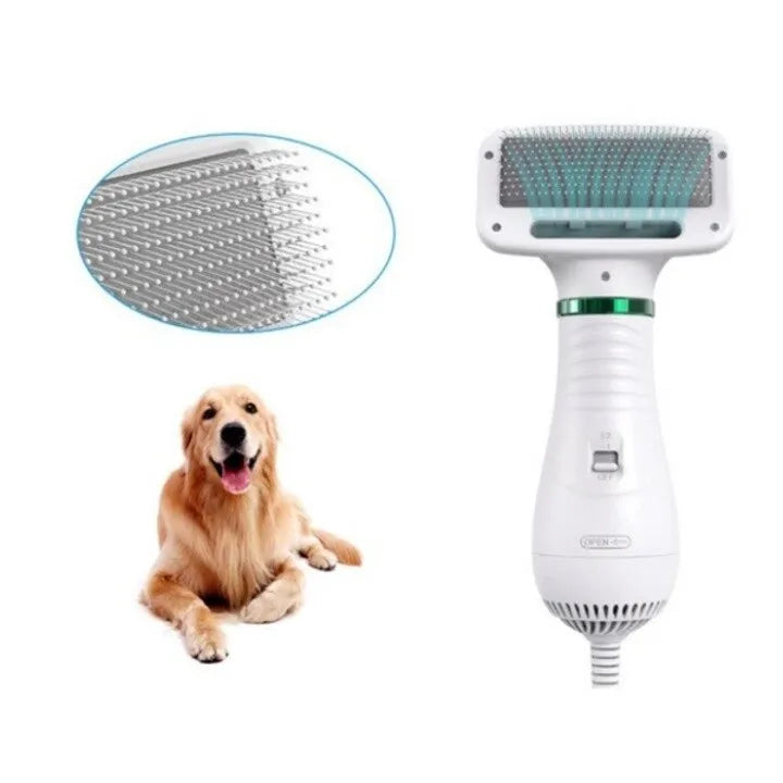 Perie 2 în 1 pentru animale, cu uscător 300W, aer cald, pentru câini și pisici