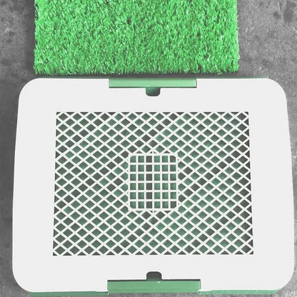 Litieră Puppy Potty Pad pentru animale de companie, gazon artificial, 3 straturi, tavă colectare, 48 x 35 x 6 cm