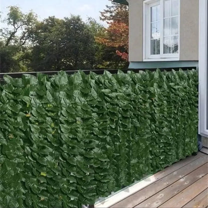 Gard viu artificial 3 x 1 m, panou cu frunze decorative, rezistent UV, pentru interior și exterior
