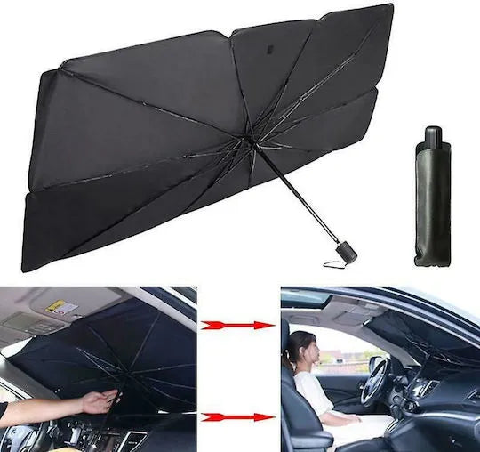 Parasolar parbriz auto pliabil, 135 x 59 cm, protecție solară și termică, reflectare raze UV, negru, universal