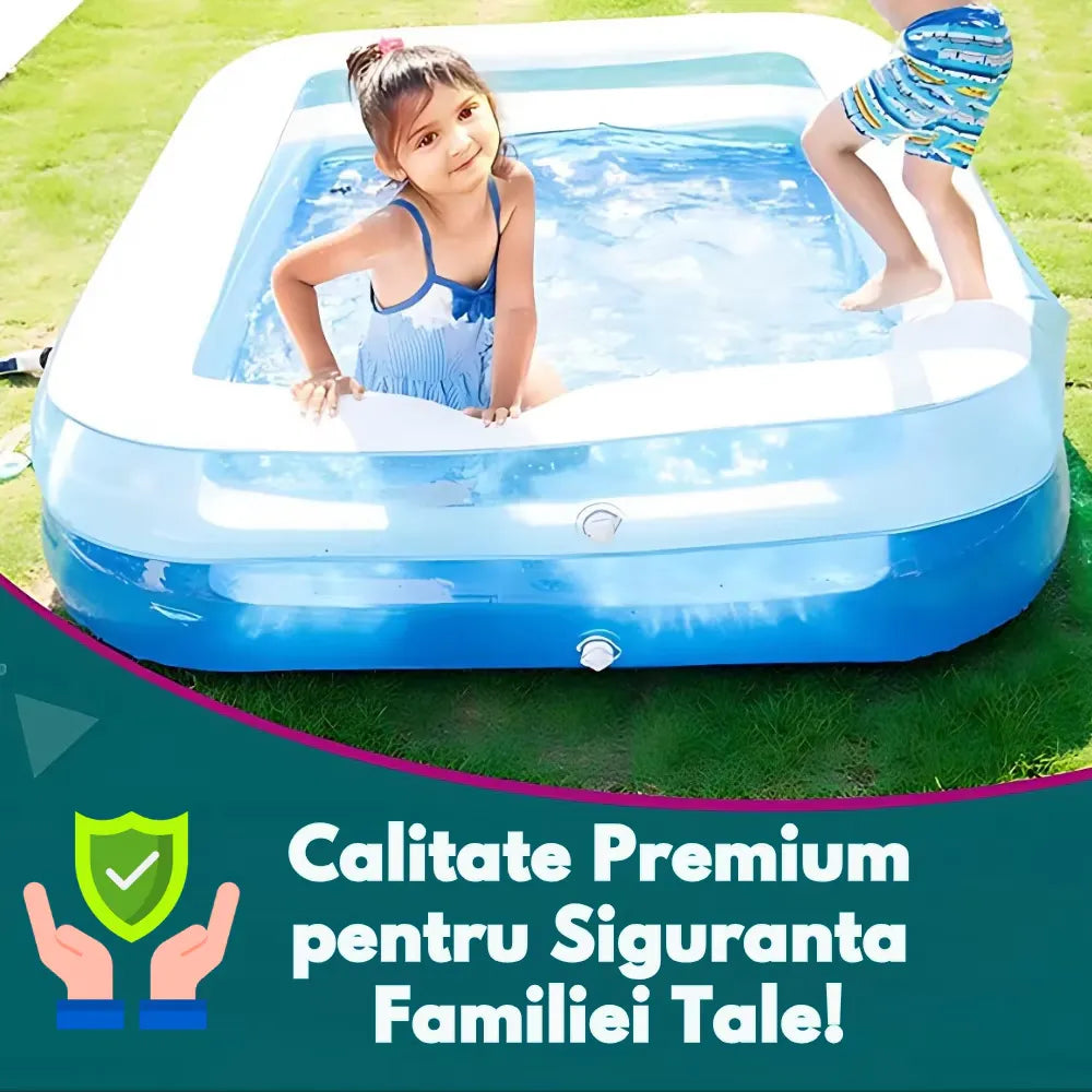 Piscină gonflabilă 200 x 150 cm, pentru copii, multi-utilizare, interior/exterior, ușor de umflat și depozitat