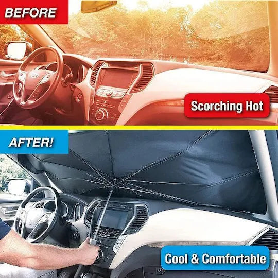 Parasolar parbriz auto pliabil, 135 x 59 cm, protecție solară și termică, reflectare raze UV, negru, universal
