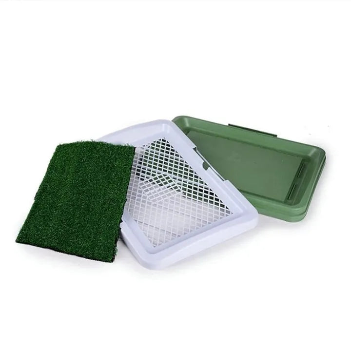 Litieră Puppy Potty Pad pentru animale de companie, gazon artificial, 3 straturi, tavă colectare, 48 x 35 x 6 cm