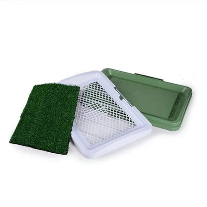 Litieră Puppy Potty Pad pentru animale de companie, gazon artificial, 3 straturi, tavă colectare, 48 x 35 x 6 cm