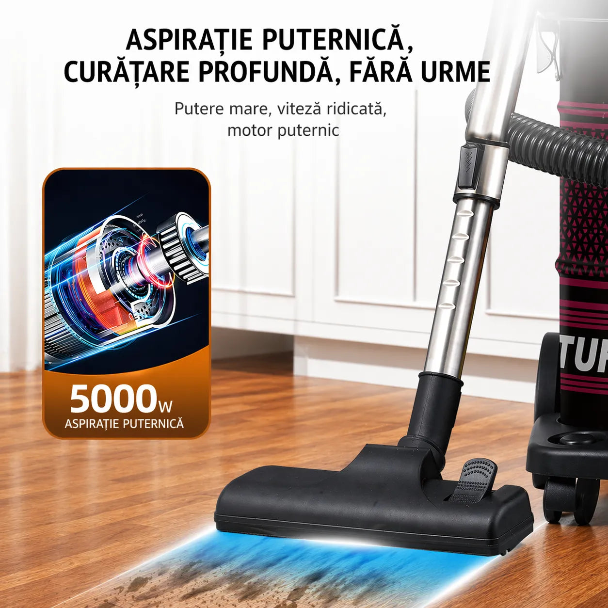 Aspirator HALEY 28L, 5000W, rezervor inox, funcție suflare, accesorii incluse
