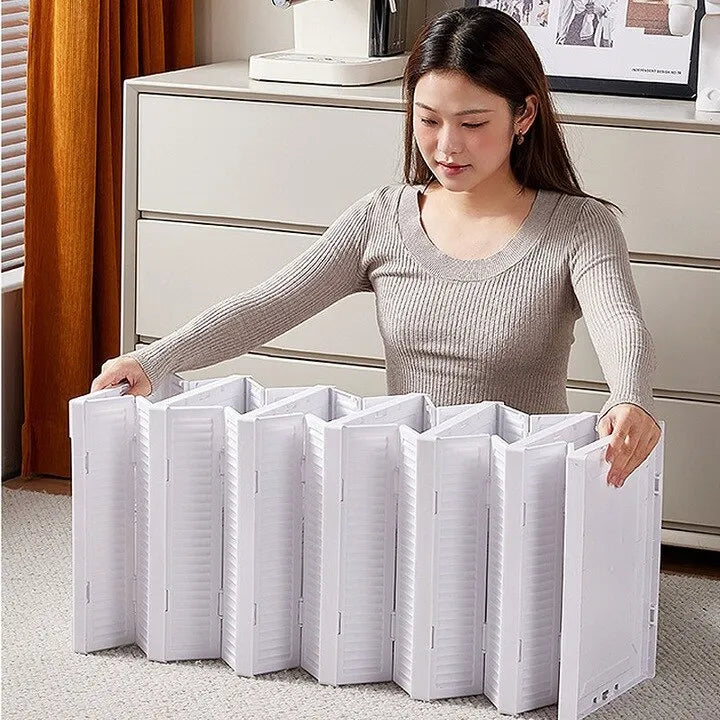 Organizator pantofi 6 nivele, cu 6 sertare rabatabile, plastic transparent ventilat, 105 cm, alb/gri