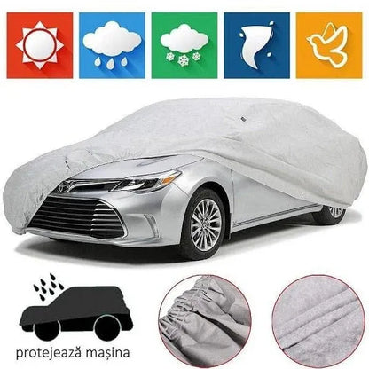 Prelată impermeabilă auto PEVA, husă protecție autoturism, anti-UV, praf, ploaie și zăpadă, mărimi S–XXL