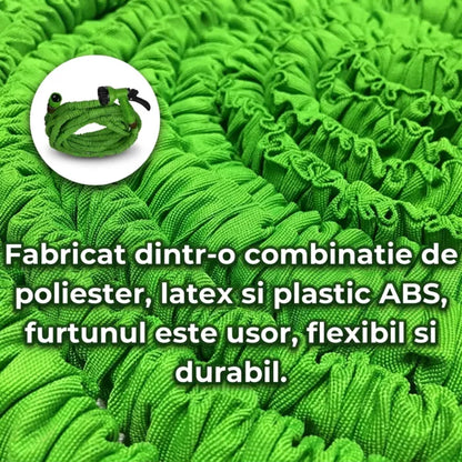 Furtun extensibil MAGIC HOSE 60 m, pistol de stropit inclus, lungime expandabilă 3x, moduri multiple de pulverizare