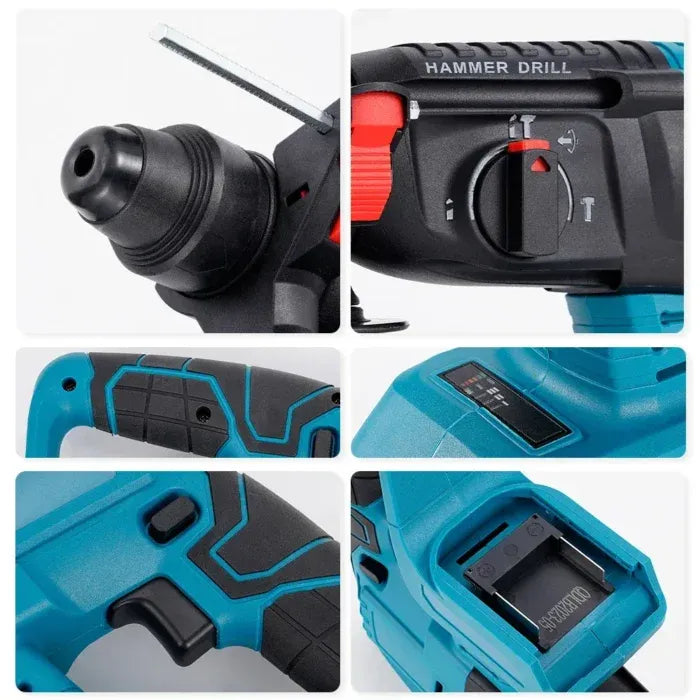 Bormașină cu percuție fără fir Brushless, 1850W, 2 acumulatori 18V, SDS Plus, 4 moduri de lucru