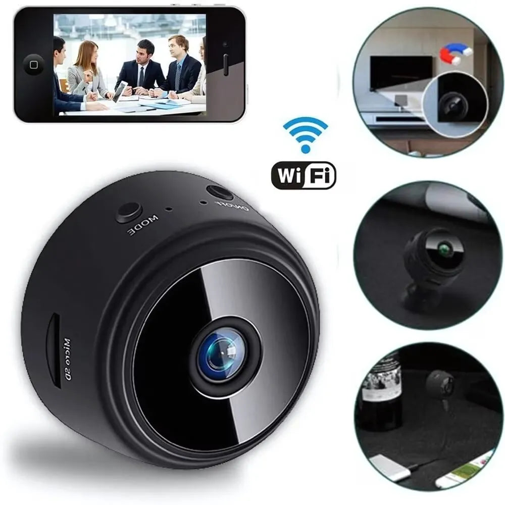 Mini cameră wireless, Full HD 1080p, Wi-Fi, senzor mișcare, night vision și prindere magnetică