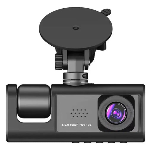 Cameră auto DVR triplă, Full HD 1080P, 3 camere față/spate/interior, unghi 170° și night vision