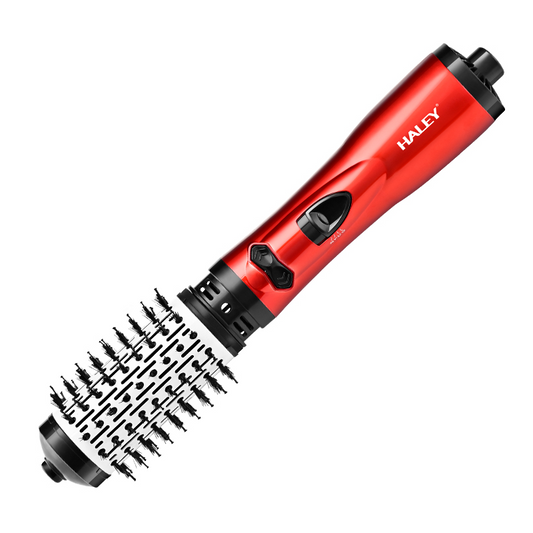 Perie rotativă cu aer cald HALEY, 1200W, 2 viteze, 3 trepte de temperatură, înveliș ceramic, roșu/negru