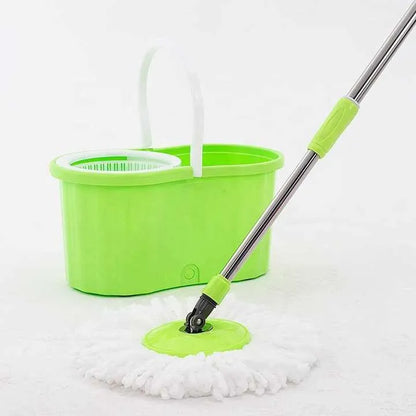 Set mop cu găleată 8L, storcător rotativ 360°, robinet scurgere, mop microfibră și mâner reglabil