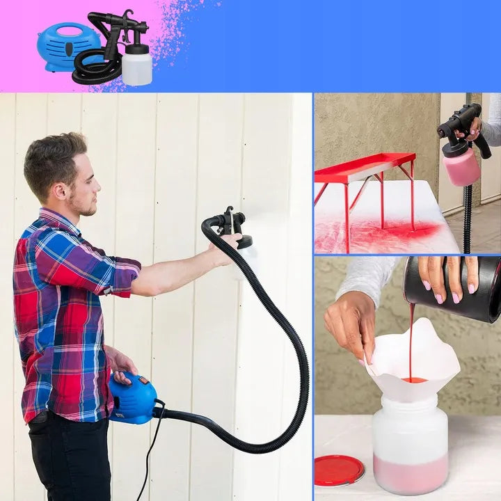 Pistol de vopsit electric PAINTZOOM, aparat pentru vopsit și zugrăvit, rezervor 800 ml, furtun 1.5 m, 650W