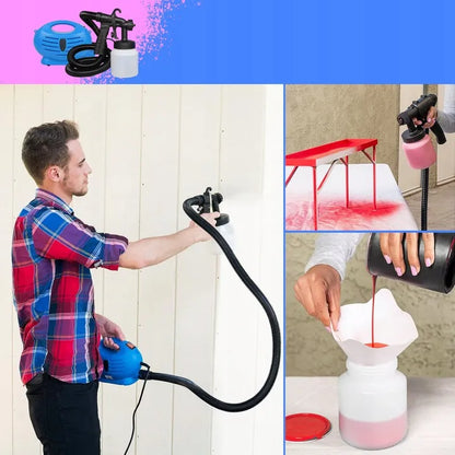 Pistol de vopsit electric PAINTZOOM, aparat pentru vopsit și zugrăvit, rezervor 800 ml, furtun 1.5 m, 650W