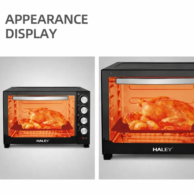 Cuptor electric HALEY 60L, 2200W, termostat 80–250°C, timer 60 minute, tavă pizza și accesorii incluse