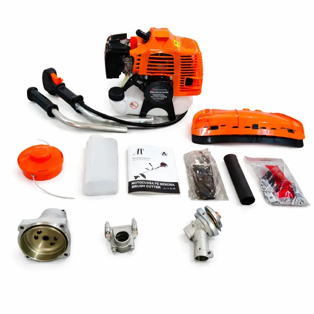 Motocoasă pe benzină 52cc, 6CP, 11000 RPM, motor 2 timpi, accesorii incluse