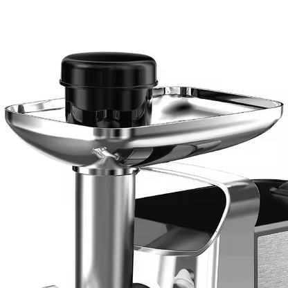Mașină de tocat carne 3000W, HALEY, capacitate 3 kg/min, motor din cupru, 3 site și accesoriu cârnați, argintie