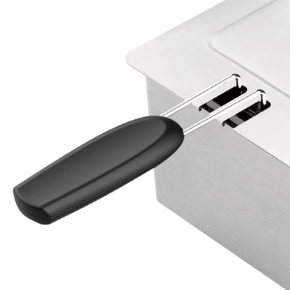 Friteuză electrică HALEY cu ulei, 4L, 2000W, termostat reglabil 120–190°C, inox, coș prăjire, argintiu