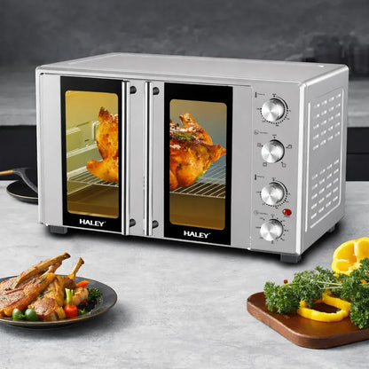 Cuptor electric HALEY 65L, 3000W, convecție, rotisor, timer 120 minute, accesorii incluse