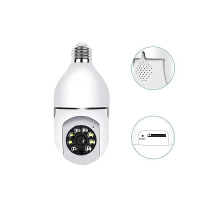 Cameră supraveghere WiFi tip bec E27, Full HD 1080P, vedere nocturnă, detecție mișcare și alarmă