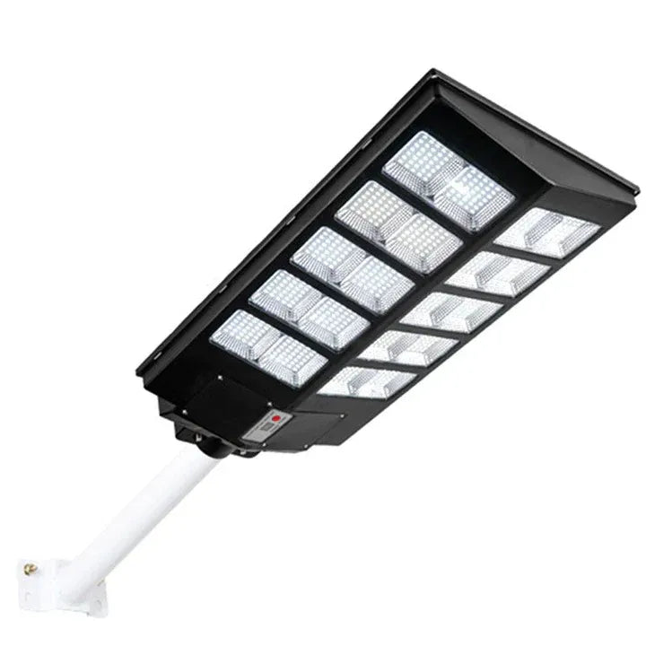 Lampă solară stradală 600W/800W/1000W, telecomandă, senzor mișcare, panou solar, suport metalic, IP65